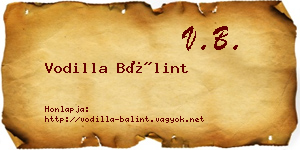 Vodilla Bálint névjegykártya